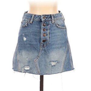 Free People Denim Mini Skirt